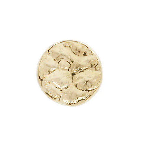 14k Gold Hammered Disc